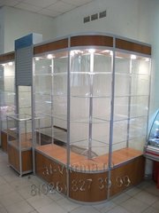 Торговое оборудование- витрины,  прилавки,  стеллажи